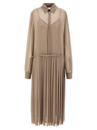 Ami Pleated Midi Dress