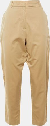 Max Mara Beige Cotton Tapered Trousers
