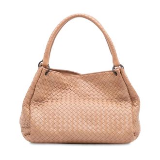 Bottega Veneta Pre-owned Tote Bags, female, Brown, Size: ONE SIZE Pre-owned Woven Leather Top Handle Bag