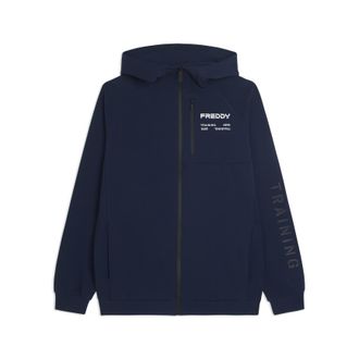 Freddy Felpa cappuccio zip con logo e dettagli tecnici