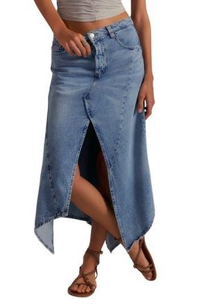 Free People Aquarius Handkerchief Denim Skirt in Free Spirit at Nordstrom Rack, Size 29