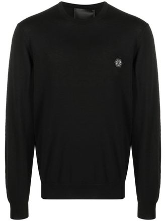 Philipp Plein logo plaque jumper - Black