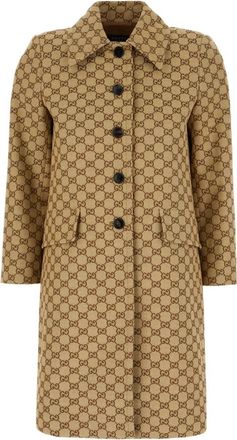 Gucci GG Katoenen Canvas Jas - Dames - Mantel - Beige - M - Katoen - Jassen