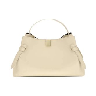 Yuzefi Handbags, female, Beige, Size: ONE SIZE Gyoza Handle Bag