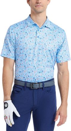 Robert Graham Coastal Vibes Knit Polo in Light Blue at Nordstrom, Size Xxx-Large