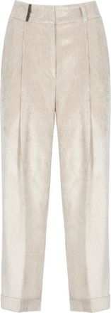 PESERICO Cropped Broeken - Dames - Vrijetijds broeken - Wit - L - Broeken