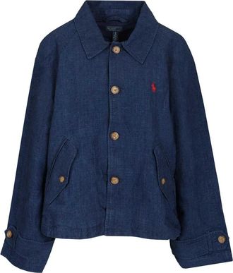 Polo Ralph Lauren Washed Linen Jacket - Dames - Zomerjassen - Blauw - XS - Linnen - Jassen