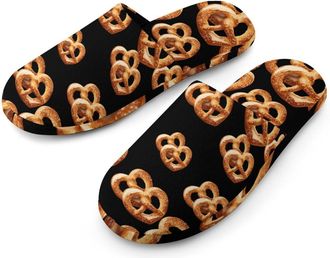 Generic Crispy Pretzel Mens Cozy Memory Foam Slippers Warm Cotton House Shoes Comfy Slipper for Indoor Outdoor