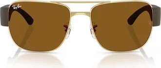Ray-Ban Brown Square Unisex Sunglasses RB3756 001/33 59