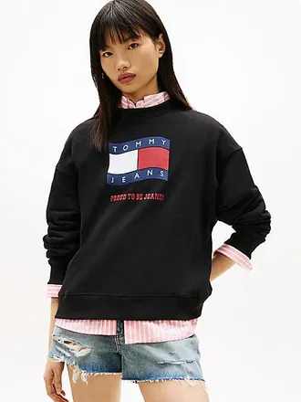 Tommy Hilfiger Wavy Flag Sueded Terry Boxy Sweatshirt