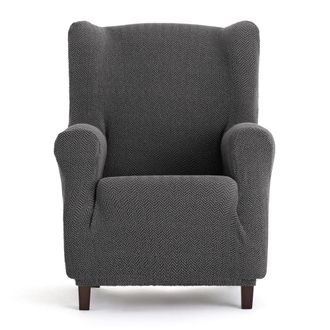Eysa Funda de sill&oacute;n orejero biel&aacute;stica gris oscuro 70 - 100 cm