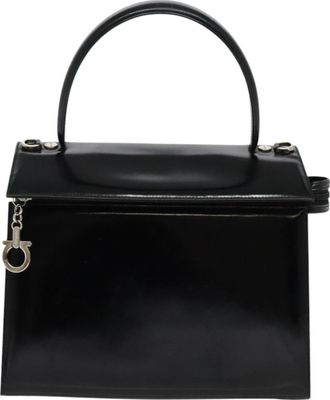 Ferragamo Gancini Handbag Patent Leather Black Patent_Leather Handbag (Pre-Owned)