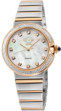 Gevril Group Sorrento Swiss Quartz Diamond Bracelet Watch, 32mm in Two Tone at Nordstrom Rack