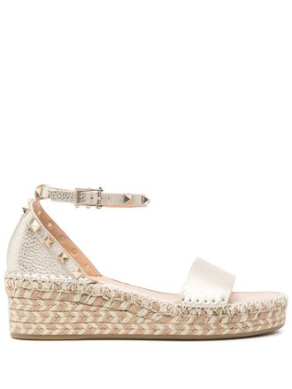 Valentino Garavani Rockstud-embellished espadrilles - Gold