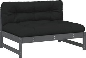 vidaXL Vidaxl - Sof&aacute; Central Madera Maciza De Pino Gris 120x80 Cm