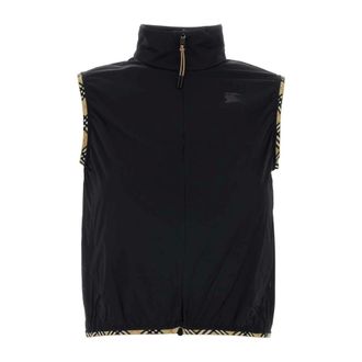 Burberry Langham Nylon Sleeveless Jacket - female - Burberry - Waistcoats - Black - XS - Jackets