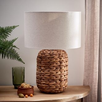 Dibor Natural Plaited Room Bedside Table Lamp Décor Night Lamp, Table Lamp, Table Light