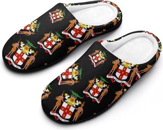 Generic Coat Arms of Jamaica Cotton Slippers for Women Indoor Outdoor Slipper Slip-On Memory Foam Home Shoes