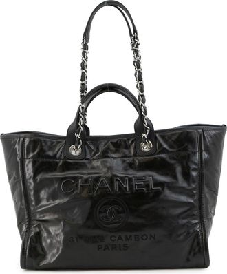 Chanel Black Leather Tote Bag (Pre-Owned)