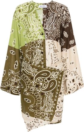 The Attico paisley-print cotton mini dress - women - Cotton - 36 - Brown