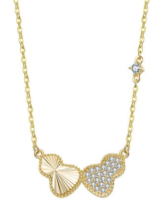 Rachel Glauber 14K Plated Cz Statement Necklace