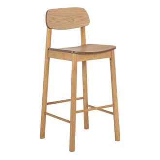 Furniture To Go Barlow Bar Stool in Matt Oak Set of 2 in Light Brown