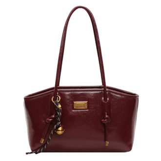 Generic PU Leather Shoulder Bag Large Bag Fashion Tote Bags for Women (Red)