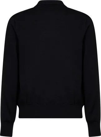 Ami Mens Polo Shirt Ami De Coeur Black Merino Wool T-shirts And Polos