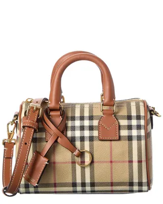 Burberry Mini Check Leather Shoulder Bag