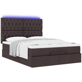 vidaXL Vidaxl - Estructura Cama Otomana Colch&oacute;n Tela Marr&oacute;n Oscuro 140x190cm