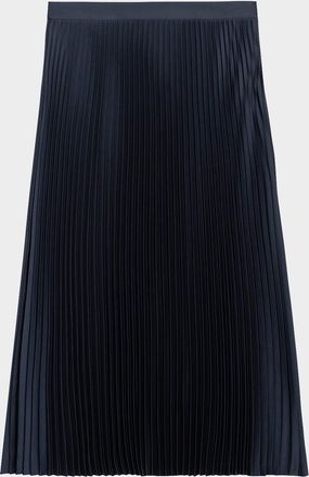 Theory Satin Pleated Skirt
