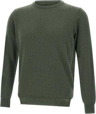 KANGRA Cashmere Knitwear, male, Green, Size: 3XL Cashmere Military Green Sweater