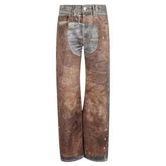 Acne Studios Straight Trousers, female, Brown, S, Western Jeans
