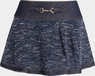 Ramy Brook Diana Denim Tweed Mini Skirt