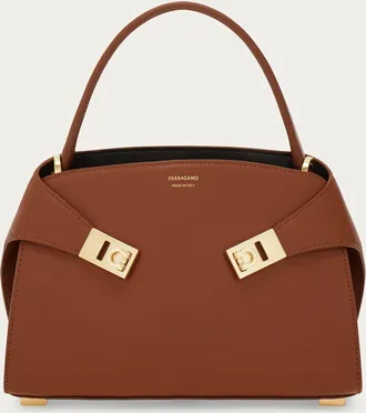 Ferragamo Women Hug soft bicolor handbag (XS) Brown