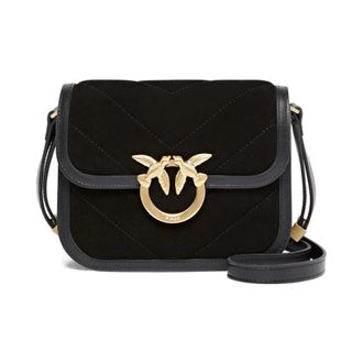 Pinko Love Birds Zwarte Schoudertas - Dames - Schoudertassen - Zwart - ONE Size - Tassen