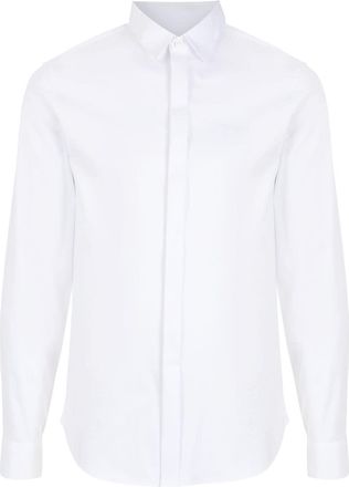 A|X Armani Exchange slim-cut tailored long-sleeve shirt - men - Spandex/Elastane/Cotton - L - White