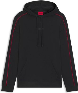 HUGO BOSS Contrast-piping hoodie in stretch cotton