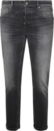 Pantaloni Torino Zwarte Katoenen Jeans met Voorrits - Heren - Slim Fit Jeans - Zwart - W34 - Katoen - Jeans