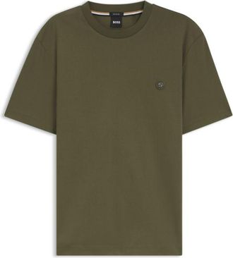 BOSS Mercerized-cotton T-shirt with Double B monogram