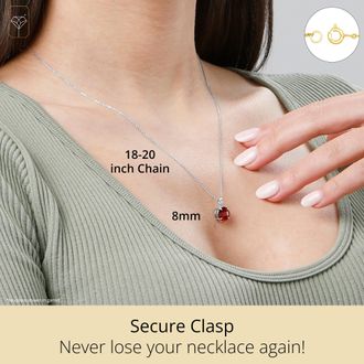 MAX + STONE 14k Yellow or White Gold 8mm Gemstone Round Pendant Necklace with 18 Inch Chain