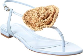Alexandre Birman Sadie Flower Leather Flat
