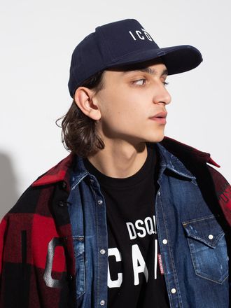 Dsquared2 Mens Icon Logo Baseball Cap Blue Accessories > Beanies & Hats