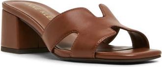 Anne Klein Delphine Slide Sandal in Cognac Smooth at Nordstrom, Size 5.5