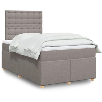 vidaXL Vidaxl - Cama Box Spring Con Colch&oacute;n Tela Gris Taupe 120x200 Cm