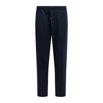 Brunello Cucinelli Rechte Pijpen Joggingbroek - Heren - Broeken - Blauw - Maat: L Katoen
