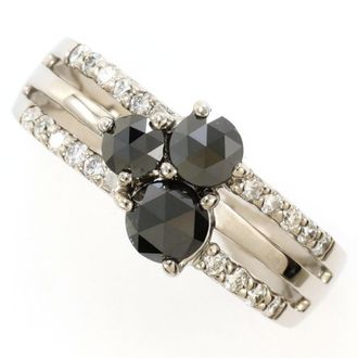 C&A Black White Gold White Gold (14K) Band Ring (Pre-Owned)