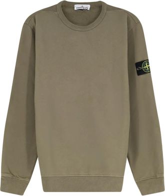 Stone Island Crewneck Sweatshirt - Heren - Sweatshirts - Groen - M - Katoen - Hoodies & sweatvesten
