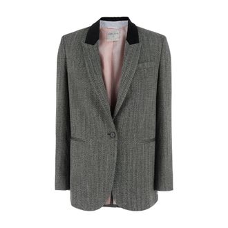 Forte_Forte Single-breasted Jacket with Velvet Collar - female - Forte Forte - Blazers - Gray - M - Jackets