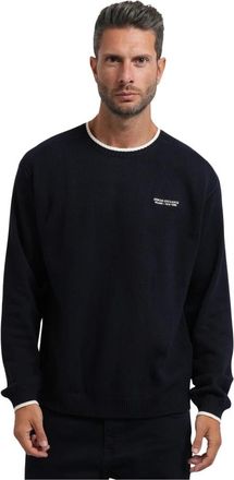 A|X Armani Exchange Crew Neck Pullover - Heren - Ronde hals truien - Blauw - 2XL - Katoen - Truien & Vesten